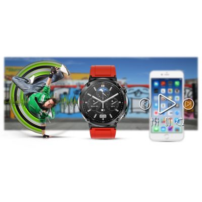 17. Gravity GT21-6 Smartwatch + rotes Silikonarmband
