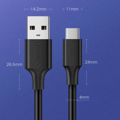 19. Ugreen US287 60117 USB-A/USB-C 3A Kabel 1,5 m – Schwarz