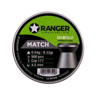 5. 4,5 mm RANGER Diabolo Professional Match Flachkugeln 500 Stück 0,54 g