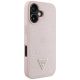 4. Guess Grained Hot Stamp Peony Triangle Logo MagSafe iPhone 16 Hülle - Rosa