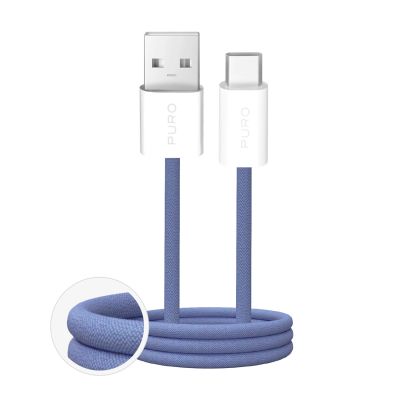 Puro Fabrik 2.0 10W USB-A - USB-C Geflochtenes Kabel 1,5m - Blau