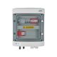 Hermetischer DC/AC-Verteilerkasten IP65 mit EMITER-Anschluss, ausgestattet mit Dehn 1000V DC-Überspannungsableiter Typ 1+2, 1 x PV-String, 1 x MPPT // Dehn AC-Leistungsbegrenzer Typ 1+2, 10A 3-F, RCD Typ A 40A/300mA