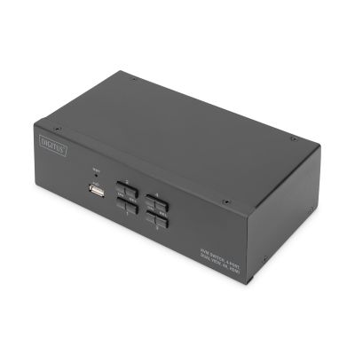 Digitus KVM-Switch, 4 Ports, Dual-Monitor-Unterstützung, 4K, HDMI®