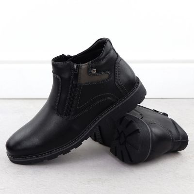 4. Herren-Outdoorstiefeletten mit warmem Futter und Reißverschlüssen, schwarz VanHorn AN71309