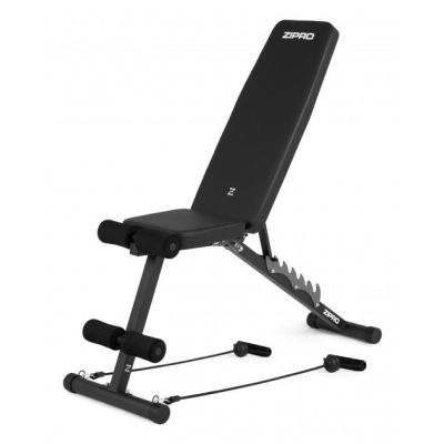 2. ZIPRO TEMPO Power/Basic Ständer mit verstellbarer Rückenlehne für Fitnessstudio und Heimgebrauch, Schwarz