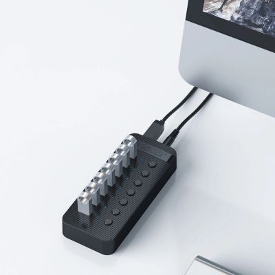 5. Orico CT2U3-13AB 13x USB-A 3.0 Hub mit Schaltern - Schwarz