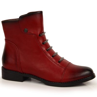 8. Jezzi W JEZ52G rote isolierte Stiefeletten mit Verzierungen
