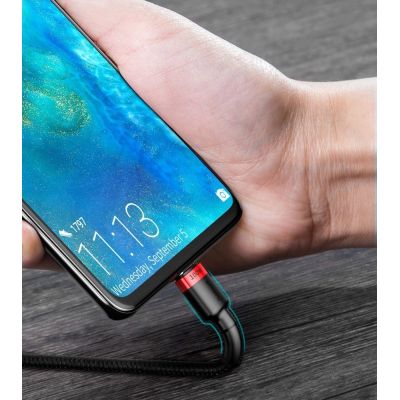18. Baseus CATKLF-AL91 USB-C – USB-C PD QC-Kabel 100 W 5 A 480 Mbit/s 2 m – Schwarz und Rot