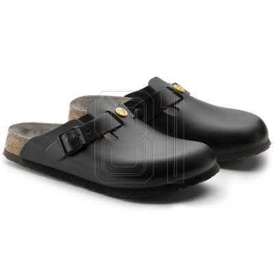 5. Birkenstock Boston ESD Black Damen Clogs, Naturleder, schmale medizinische Hausschuhe (0061368)