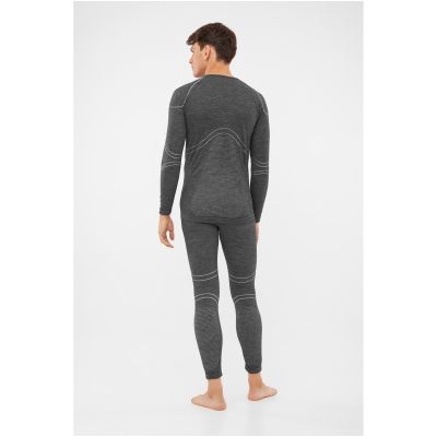 Herrenunterwäsche VIKING Lan Pro Longsleeve aus Merinowolle, graphitfarben