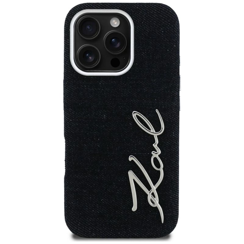 3. Karl Lagerfeld FW Jeans Signature Logo iPhone 16 Pro Max Hülle - Schwarz