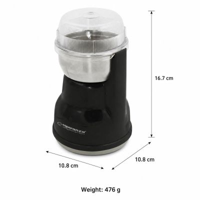 12. Esperanza Lungo EKC002K Kaffeemühle (160W; Schlagmühle; schwarz)