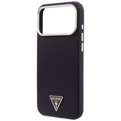 6. Guess Kevlar Triangle Logo MagSafe Hülle für iPhone 17 Pro Max / 18 Pro Max - Burgunderrot