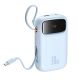5. Baseus QPow 2 30W 10000mAh Powerbank mit integrierten USB-C-Kabeln – Blau