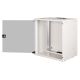 34. 19-Zoll-12-HE-Wandnetzwerkschrank, SOHO PRO 595 x 540 x 400 mm, Glastür, grau, unmontiert, 60 kg