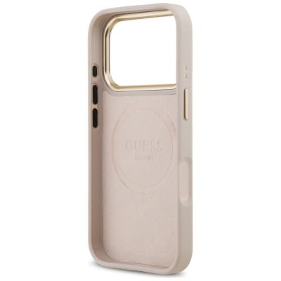 7. Guess 4G Logo Plate MagSafe Hülle für iPhone 17 Pro – Pink