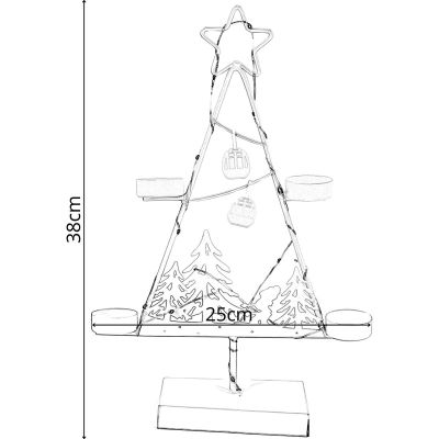 4. METALLER LED-WEIHNACHTSBAUM-KERZENHALTER 38 CM WEISS