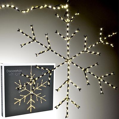 7. DEKORATIVER HÄNGE-SCHNEEFLOCKE MIT 470 LED, WARMWEISS