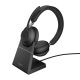 6. Jabra Evolve2 65 UC Stereo USB-C Link380c Kabelloser Over-Ear-Kopfhörer + Ständer