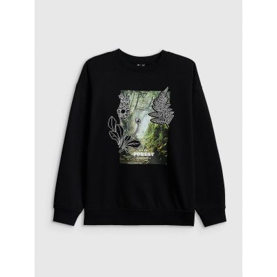7. Locker geschnittenes Damen-Sweatshirt ohne Kapuze 4F 4FRSS26TSWSF2837-20S