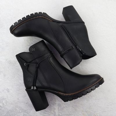 14. Schwarze Leder-Stiefeletten mit Blockabsatz Rieker Y2567-00