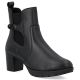 Damen-Ankle-Boots aus Leder mit Absatz, gefüttert, schwarz, Rieker 77651-00