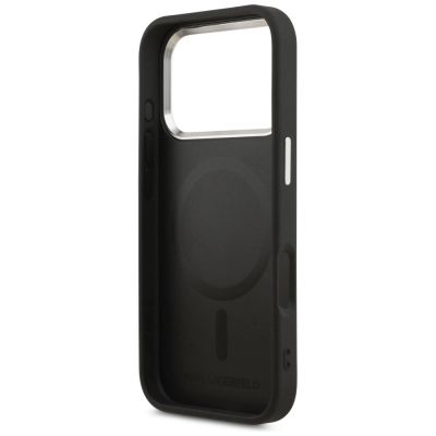7. Karl Lagerfeld Point & Metal Logo MagSafe Hülle für iPhone 17 Pro - Schwarz
