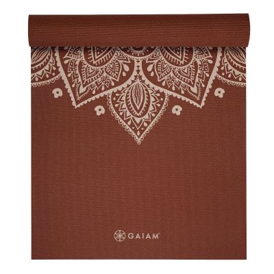 6. Gaiam Yogamatte „Sundial Flower“, intensiv rostfarben, 5 mm, 65733