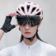 14. Rockbros Fahrradhelm mit Visier, abnehmbare UV-Brille, abnehmbares Visier, Unisex – Rosa