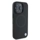 4. BMW Signature Leather Half Textured & Circle MagSafe Hülle für iPhone 16 Pro – Schwarz
