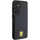 4. Ferrari Carbon Stitched Bottom Case für Samsung Galaxy S24+ – Schwarz