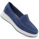 Blaue Damen-Plateauschuhe mit Lochmuster, Sergio Leone MK097H
