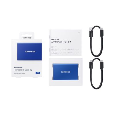 24. Externe SSD-Festplatte Samsung T7 (1 TB; USB 3.2; Blau; MU-PC1T0H/WW)