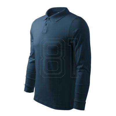 Malfini Single J. LS M MLI-21102 Marineblaues Poloshirt