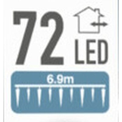 18. Lampen, Lichtvorhänge, eisig, für den Außenbereich, 72 LEDs, kaltweiß, mit Zeitschaltuhr