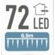 18. Lampen, Lichtvorhänge, eisig, für den Außenbereich, 72 LEDs, kaltweiß, mit Zeitschaltuhr