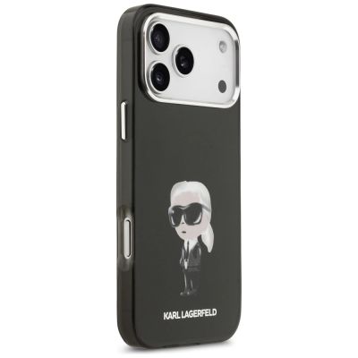 4. Karl Lagerfeld IML Aquarelle Karl & Logo MagSafe Hülle für iPhone 17 Pro Max - Schwarz