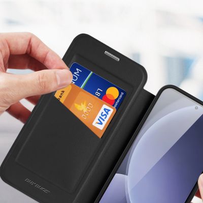 7. Dux Ducis Skin X Pro Hülle für Samsung Galaxy S25 mit MagSafe und Geldbörse – Schwarz