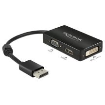 DeLOCK 0,16 m DisplayPort/VGA+HDMI+DVI 0,16 m VGA (D-Sub)+ HDMI + DVI Schwarz