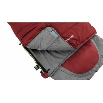5. Outwell Contour Junior Schlafsack (140 cm) - rot/grau