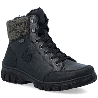 Rieker Z7230-00 Wasserdichte Leder-Damenstiefel Schwarz