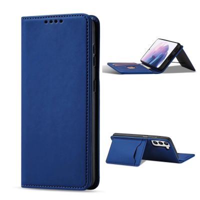 3. Magnetkartenhülle Hülle für Samsung Galaxy S22+ (S22 Plus) Tasche Geldbörse Kartenhalter Blau
