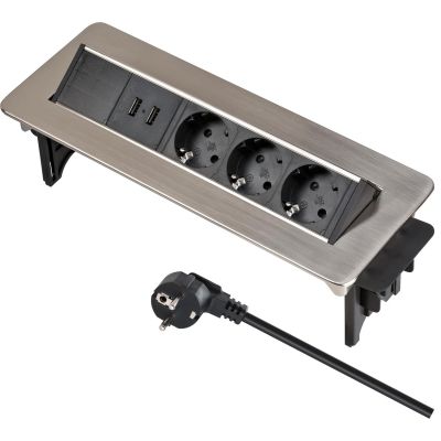 Indesk Power 3x 2xUSB Desktop-Steckdosenleiste