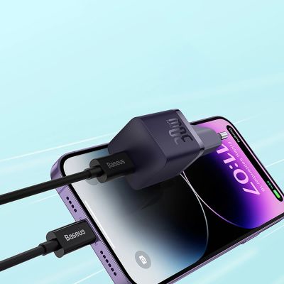 12. Baseus GaN5 30W USB-C EU-Wandladegerät – Lila