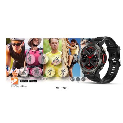 15. VELTORI VT140-1 Smartwatch Schwarzes Silikonarmband