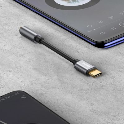 13. Baseus L54-Adapter für USB-C-Kopfhörer/Miniklinke 3,5 mm DAC 24 Bit 48 KHz – Schwarz