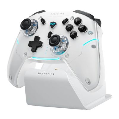 3. Machenike G5Pro Max Kabelloser Gamecontroller mit Ladestation – Weiß