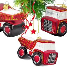 GLAS-CHRISTBAUMSCHMUCK IN FORM EINES KIPPLASTERS MICA