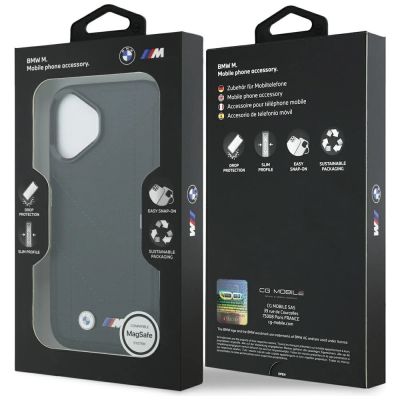 8. BMW M Quilted Logo MagSafe Case für iPhone 17 – Schwarz