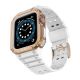 2. Schutzarmband für Apple Watch 38/40/41 mm Panzergehäuse-Armband - Weiß, Roségold